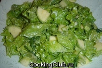 Зеленый салат с кабачком